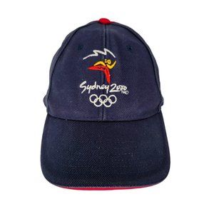 Vintage Sydney 2000 Olympic Hat Cap Logo Blue Strap Back Adjustable